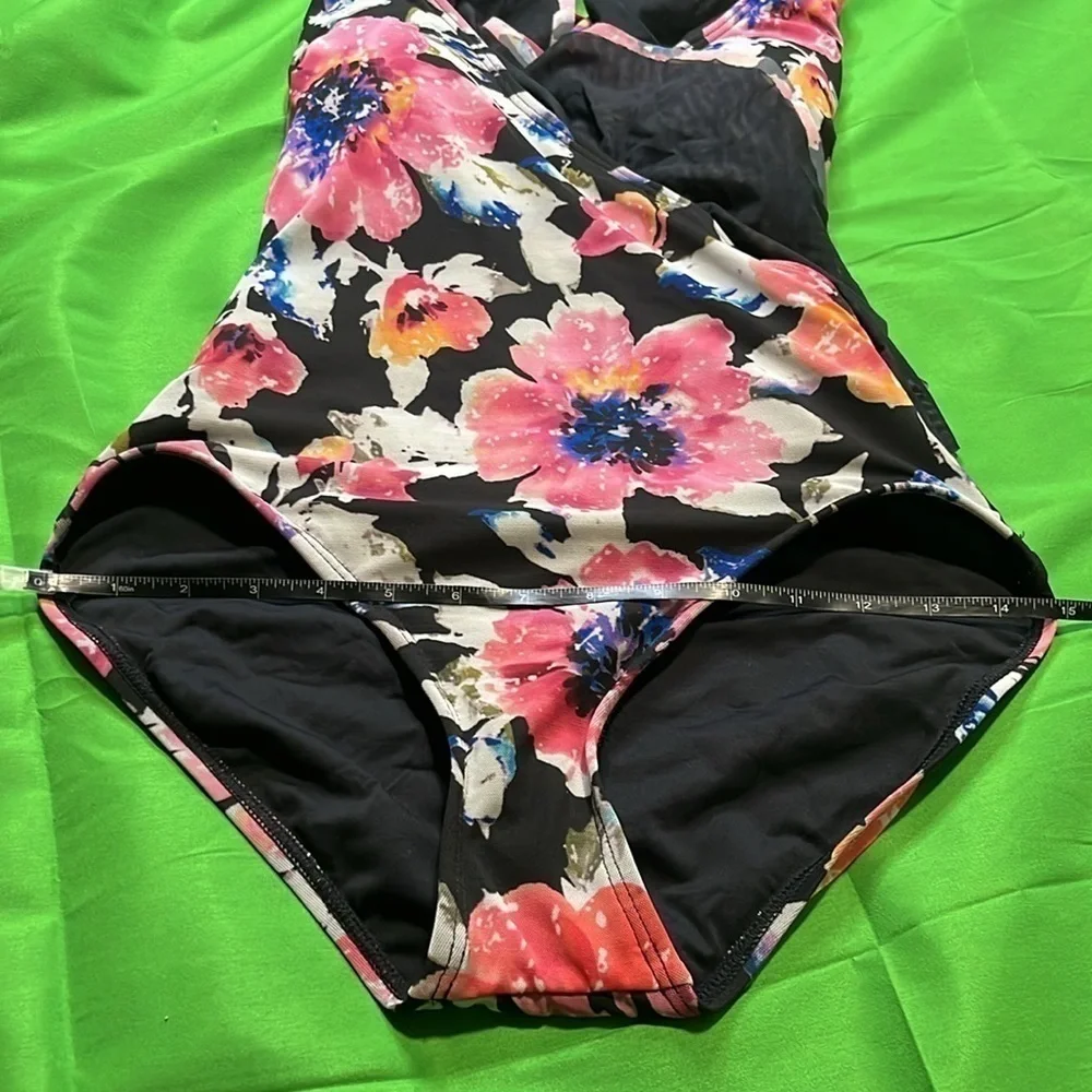 Carmen Marc Valvo One Piece Floral Swimsuit NWT